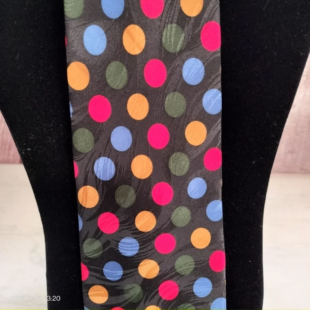 GR Collezioni Polka Dot Men's Tie Necktie Multicolor Silk Geometric Business Fun